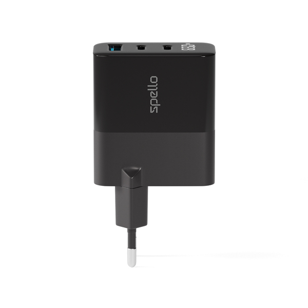 Spello ForceBoost Display GaN 65W Wall Charger SA65 - black