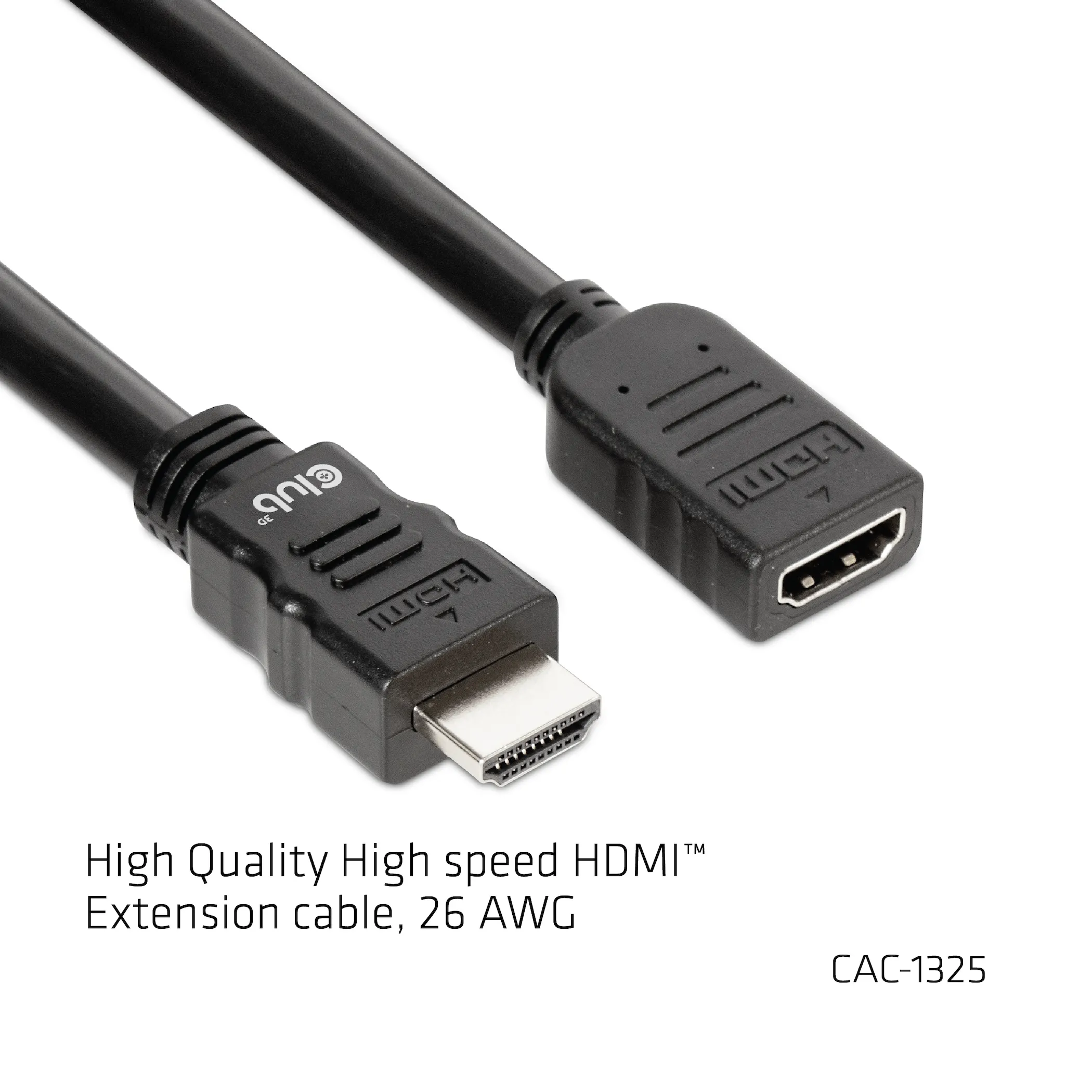 Club 3D High speed 2.0 HDMI 4K60HZ -jatkokaapeli, Musta, 5m