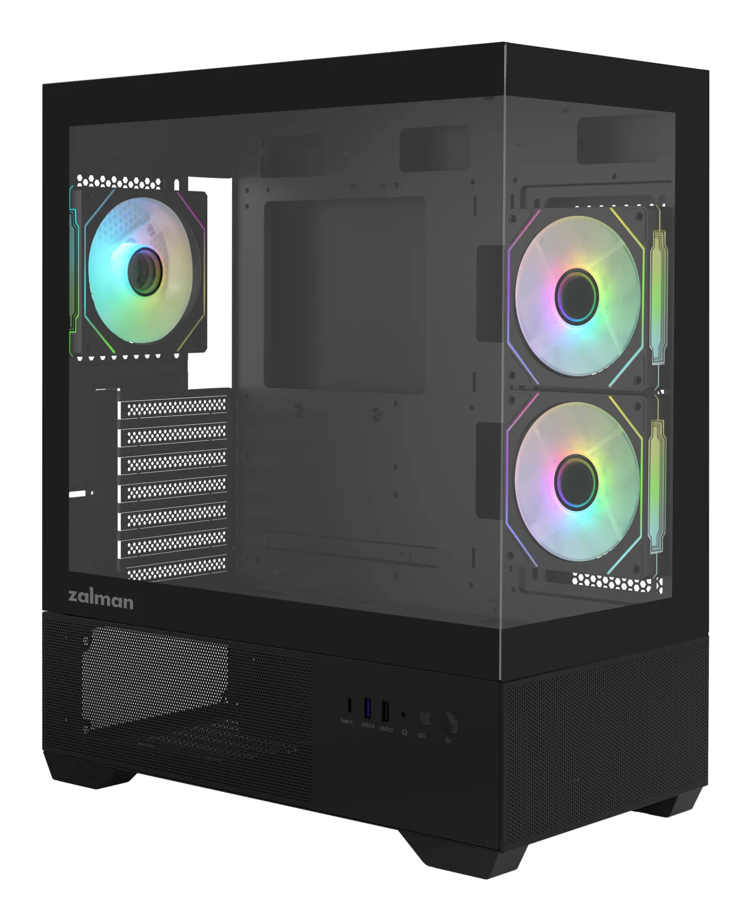 ZALMAN CHRONIX midi-tower chassi med fönster och RGB-belysning, svart