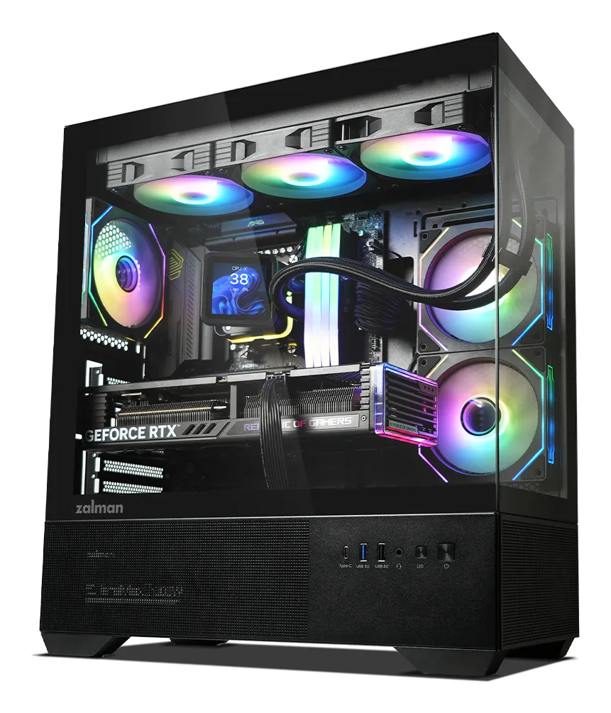 ZALMAN CHRONIX midi-tower chassi med fönster och RGB-belysning, svart