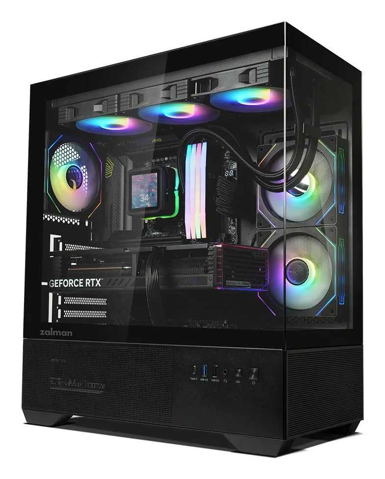 ZALMAN CHRONIX midi-tower chassi med f&ouml;nster och RGB-belysning, svart