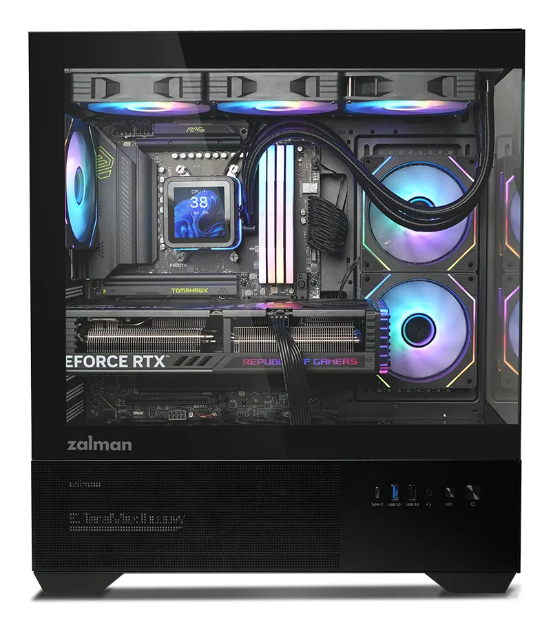 ZALMAN CHRONIX midi-tower chassi med f&ouml;nster och RGB-belysning, svart