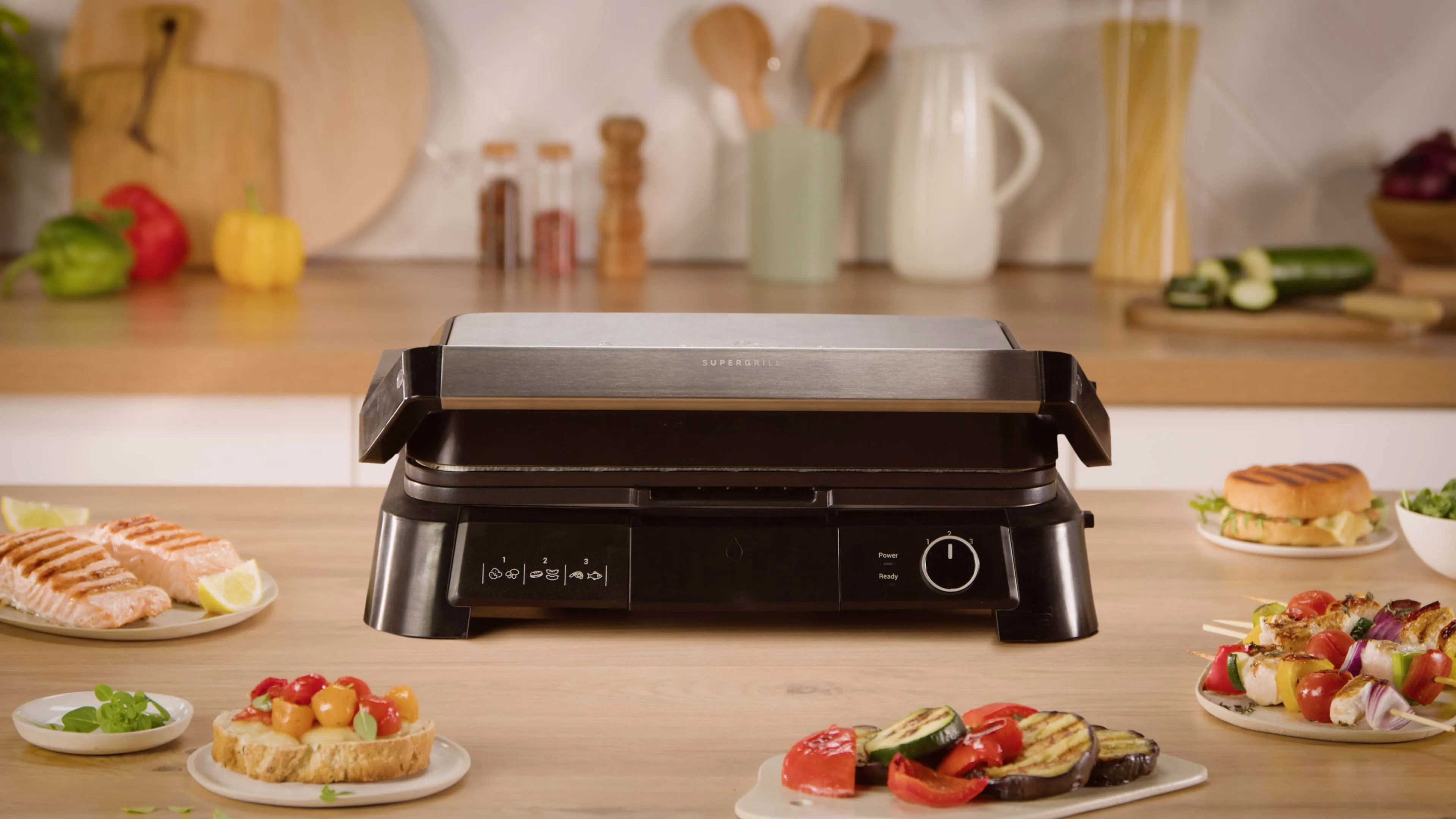 OBH Nordica SuperGrill 3-in-1 Tabletop Contact Grill 2000 W Black/Silver GO510DN0
