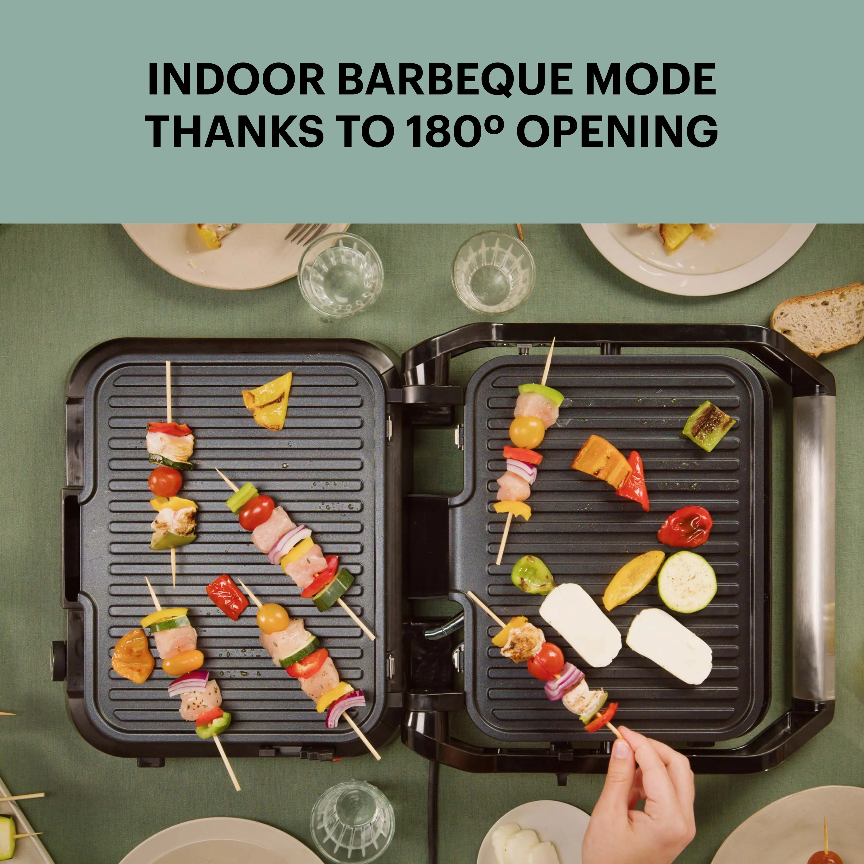OBH Nordica SuperGrill 3-in-1 Tabletop Contact Grill 2000 W Black/Silver GO510DN0