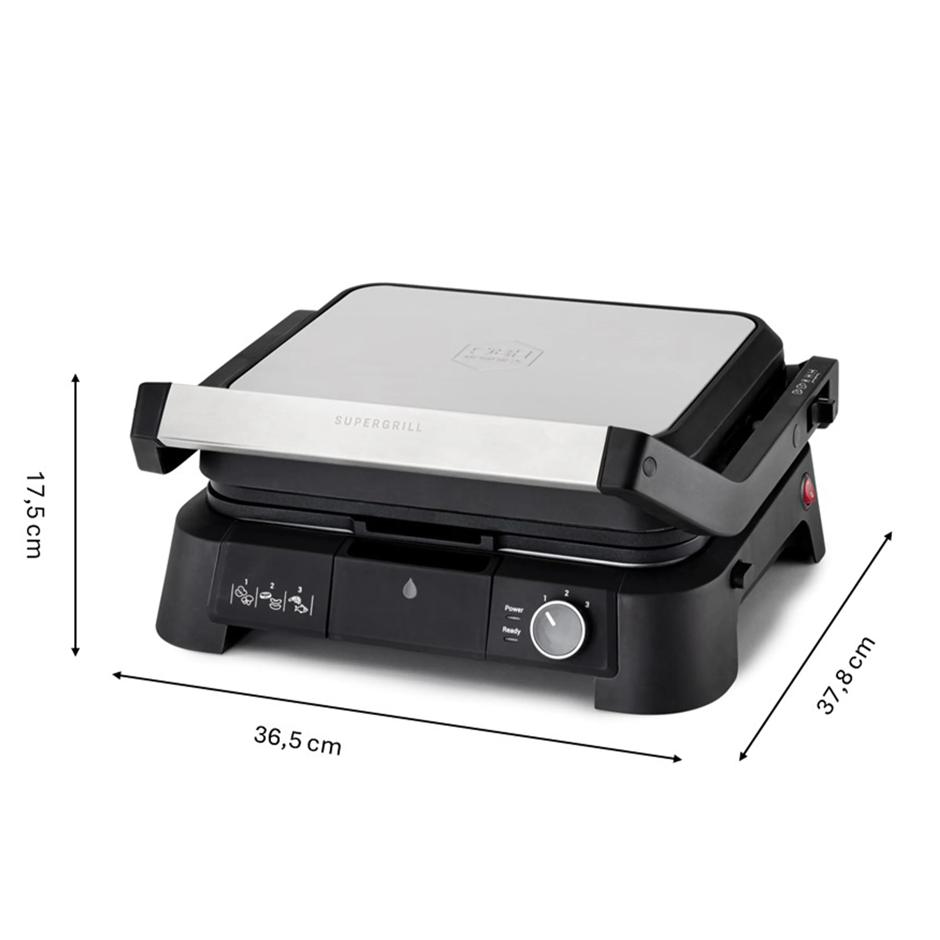 OBH Nordica SuperGrill 3-in-1 Tabletop Contact Grill 2000 W Black/Silver GO510DN0