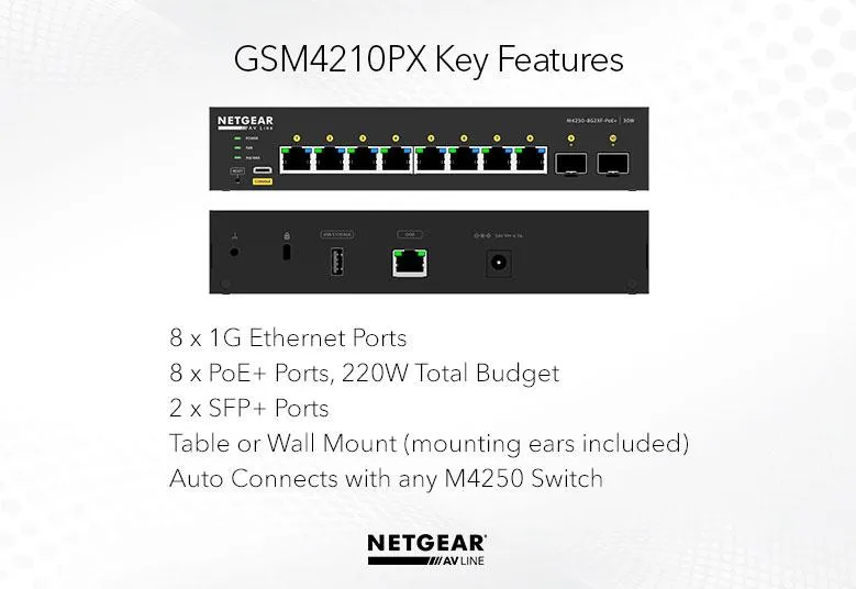 10PT M4250-9G1F-POE+ MANAGED SWCH