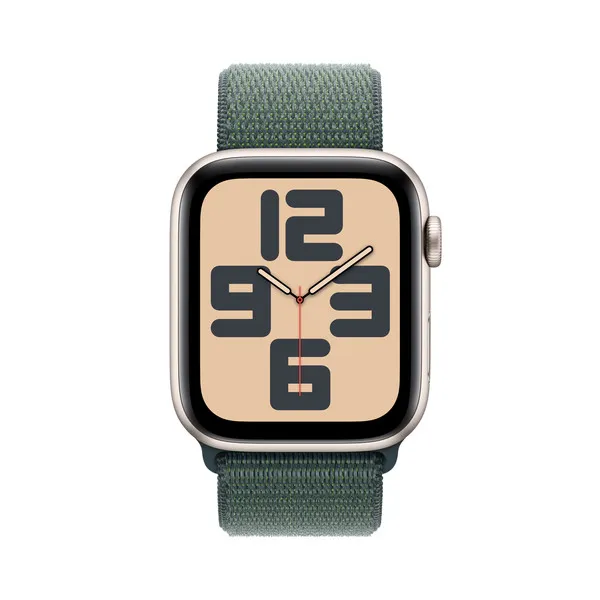 APPLE Watch SE GPS + Cellular 44mm Starlight Aluminium Case with Lake Green Sport Loop