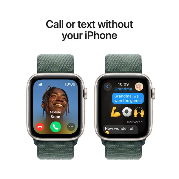 APPLE Watch SE GPS + Cellular 44mm Starlight Aluminium Case with Lake Green Sport Loop