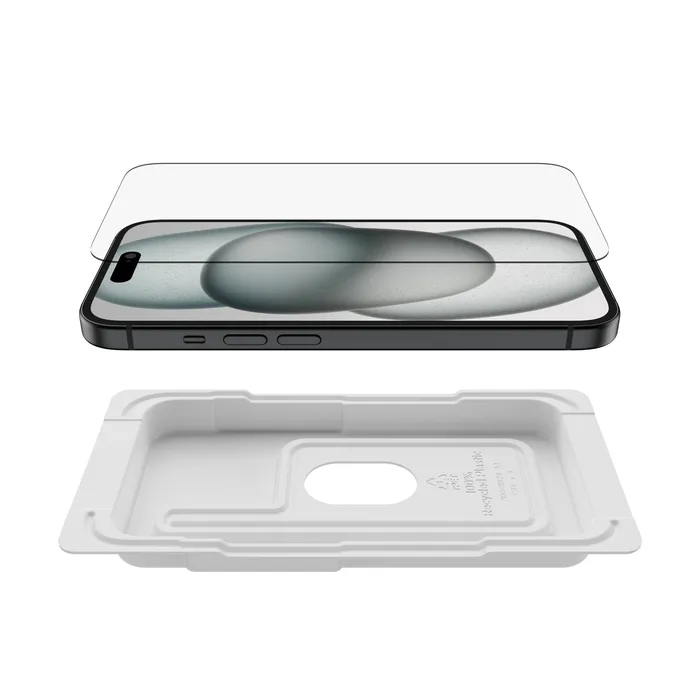 Belkin ScreenForce UltraGlass 2 Treated Screen Protector for iPhone 15, Tempered glass