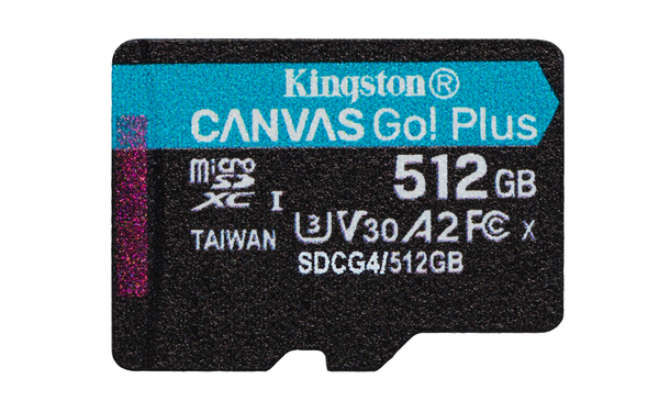 Kingston Canvas Go! Plus Gen4 512GB MicroSD - memory card + SD adapter