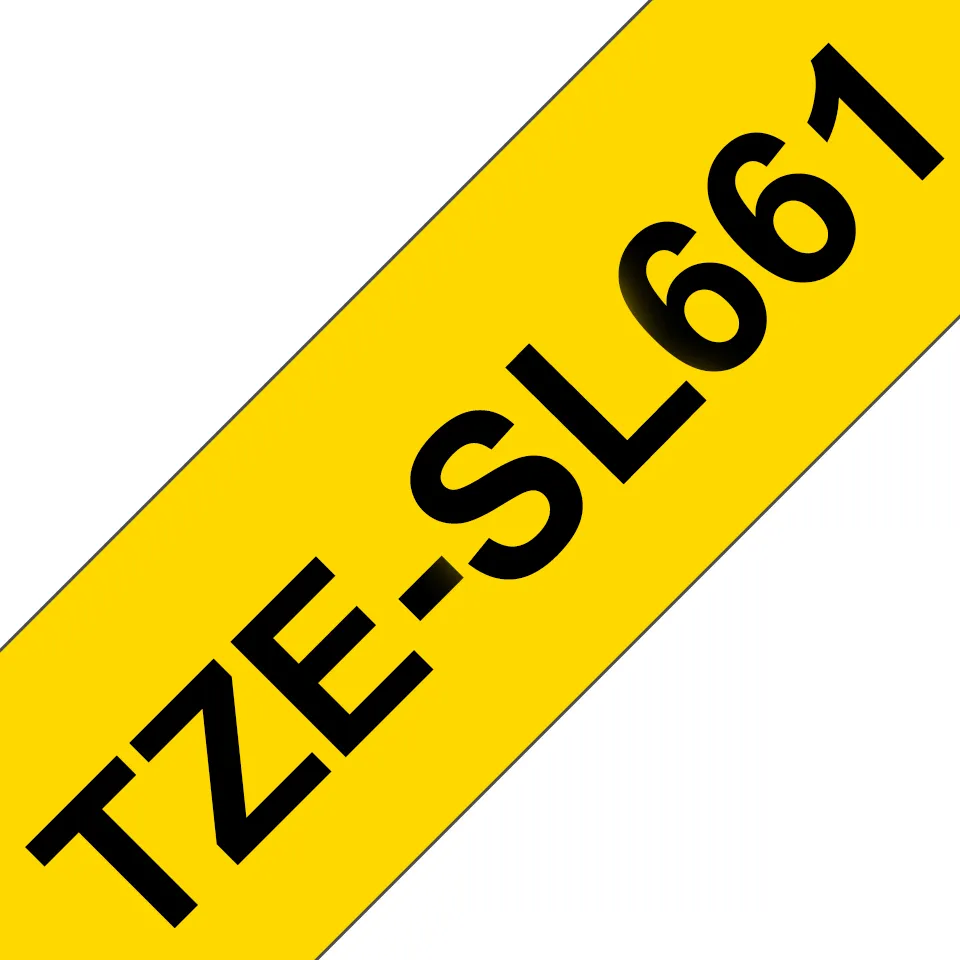 TZe-SL self laminated tape black on yellow 36 mm