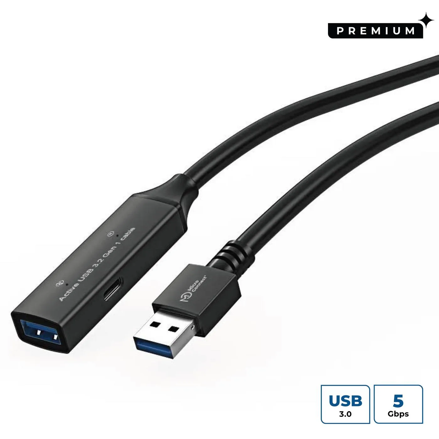 Active USB 3.0 cable, A-A M-F