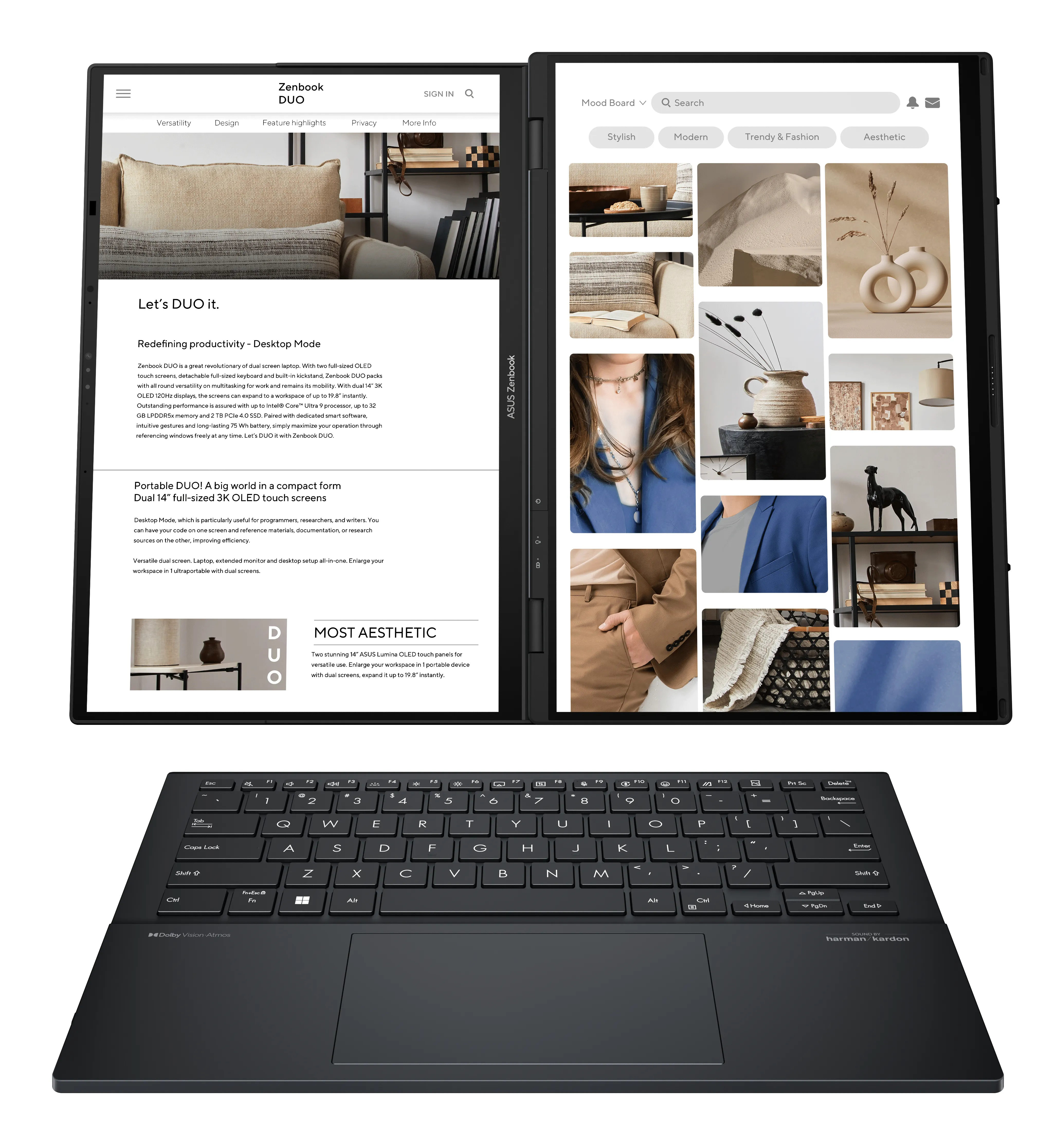 ASUS Zenbook Duo OLED 14" Ultra 9-285H, 32GB, 2TB, Arc A370M, Win 11 Pro - Notebook, Grey