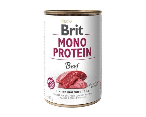 Brit Mono Protein Beef, Wet food for dogs, Adult, Senior, Sensitive, Grain Free, 400g