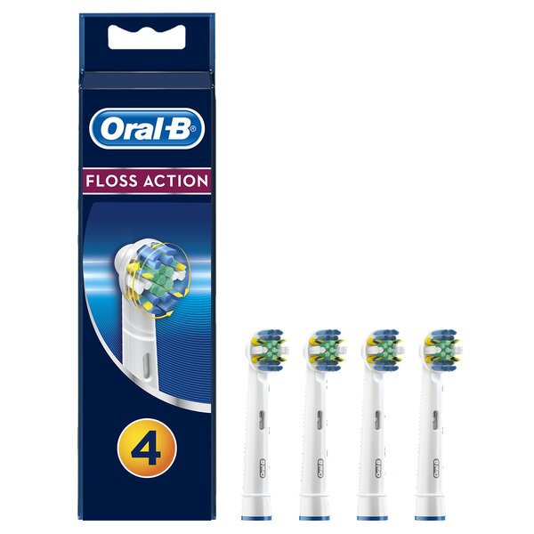 Oral-B Floss Action 4 st ers&auml;ttningsborsthuvuden, Alabastervit