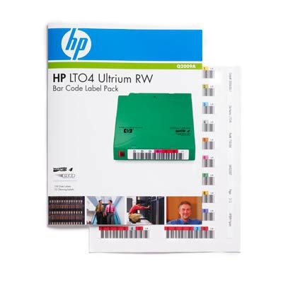 HP LTO4 Ultrium RW Bar Code Label Pack