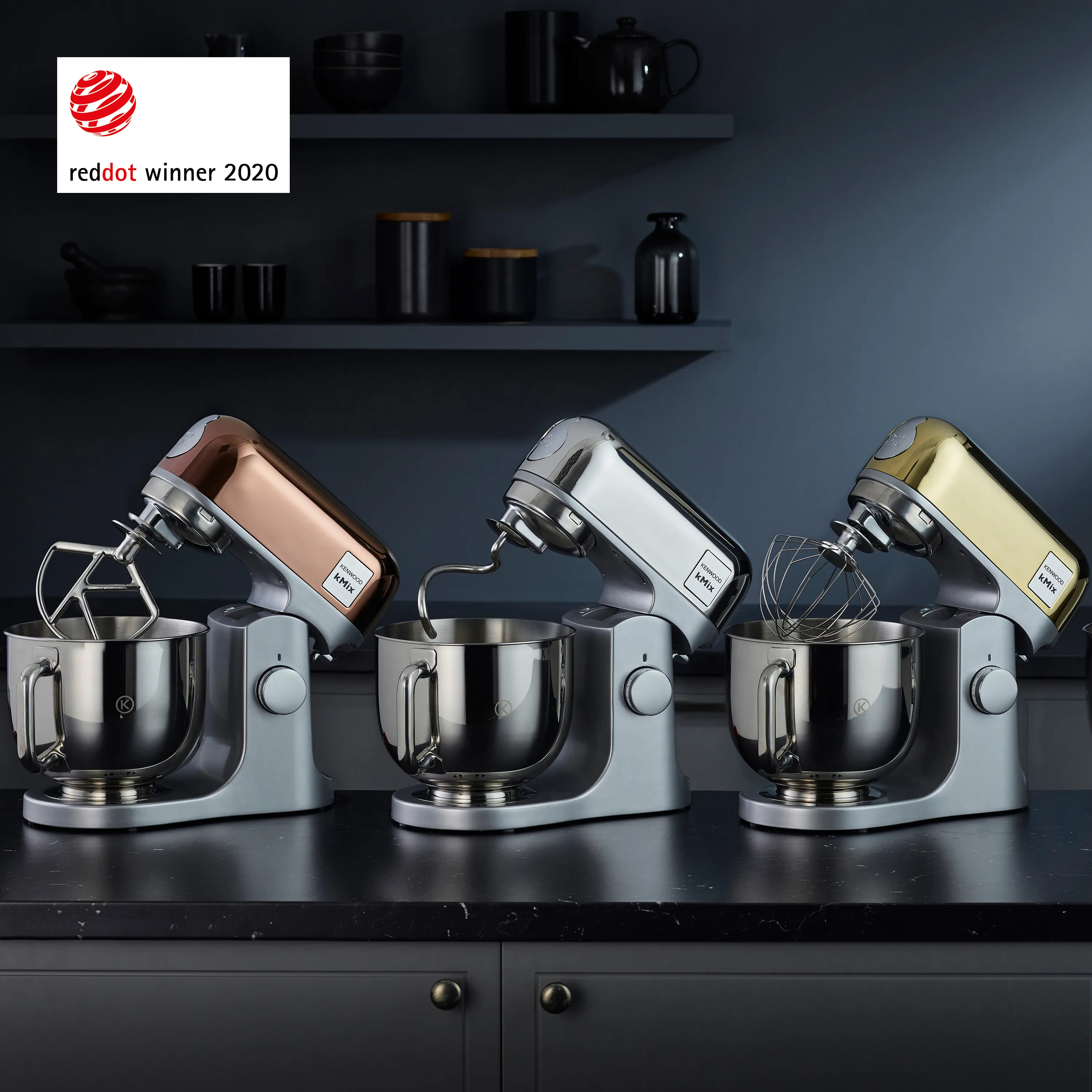 Kenwood kMix K&ouml;ksmaskin, 1000 W, 5 L, Krom, Gr&aring;
