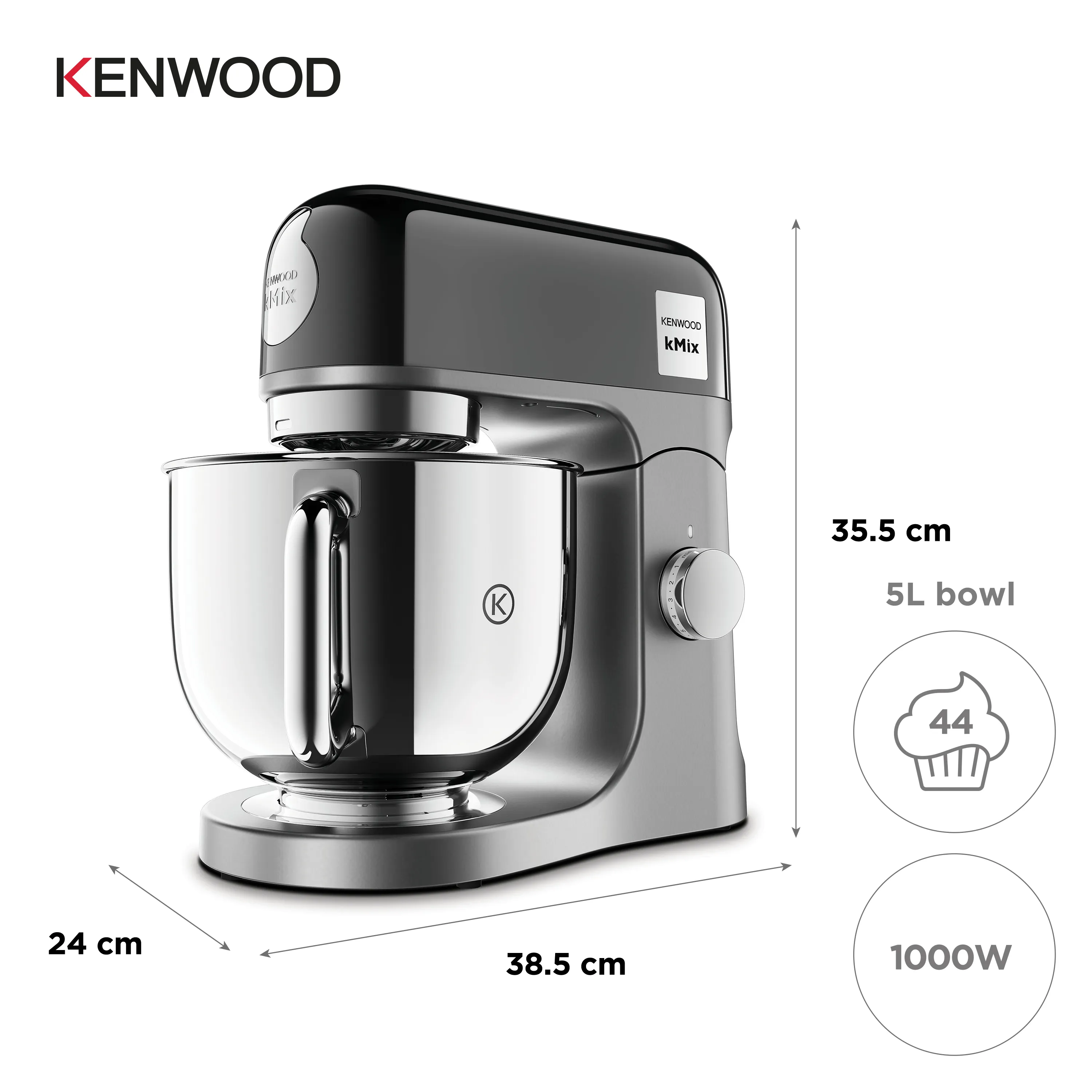 Kenwood kMix Special Edition KMX760ABC Stand Mixer 1000 W 5 L Black Chrome