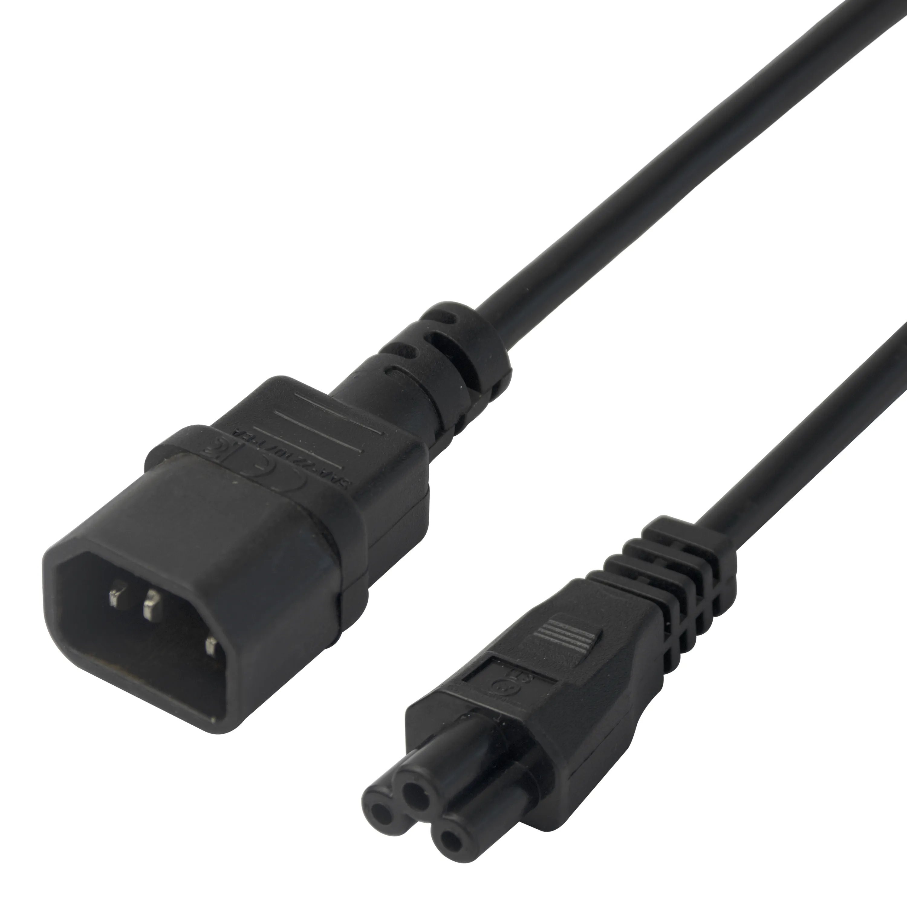 Deltaco IEC C14 - IEC C5 - power cord, Black, 3m