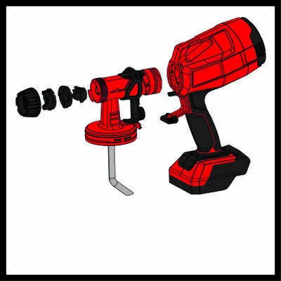 Einhell Cordless paint spray system TC-SY 18/60 Li-Solo, spray gun (red/black, without battery and charger)