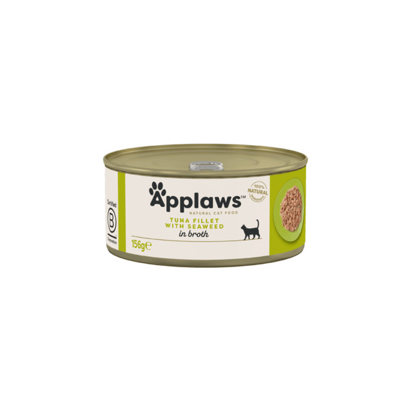 Applaws Tuna Fillet with Seaweed in Broth, Wet food for cats, Adult, 156g