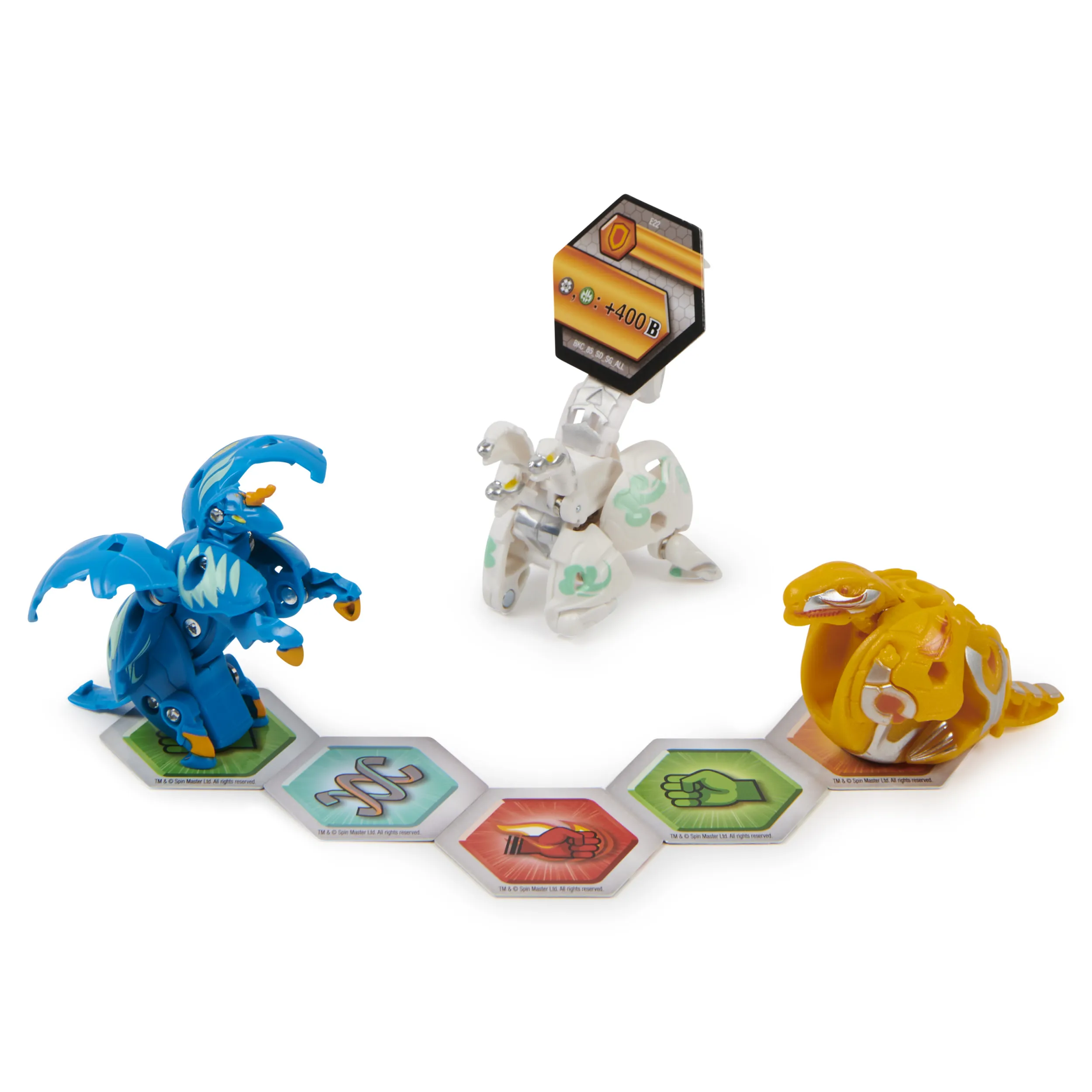 Spin Master Bakugan Evolutions Starter Pack with 3 Bakugan Skill Game (Ultra Haos Howlkor, Basic Aurelus Trox, Basic Aquos Pegatrix)