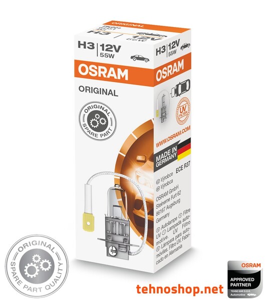 OSRAM Original Line H3 12 V 55 W PK22S Halogen Bulb
