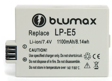 BLUMAX AKKU, CANON LP-E5 1080mAh (yht. sop. Canon EOS 450D/500D/1000D)