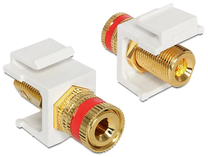 Delock Keystone Modul Polklemme > Gewindebuchse rot