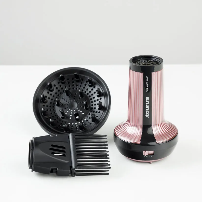 Taurus Curly 800 Ionic 800 W h&aring;rtork, rosa