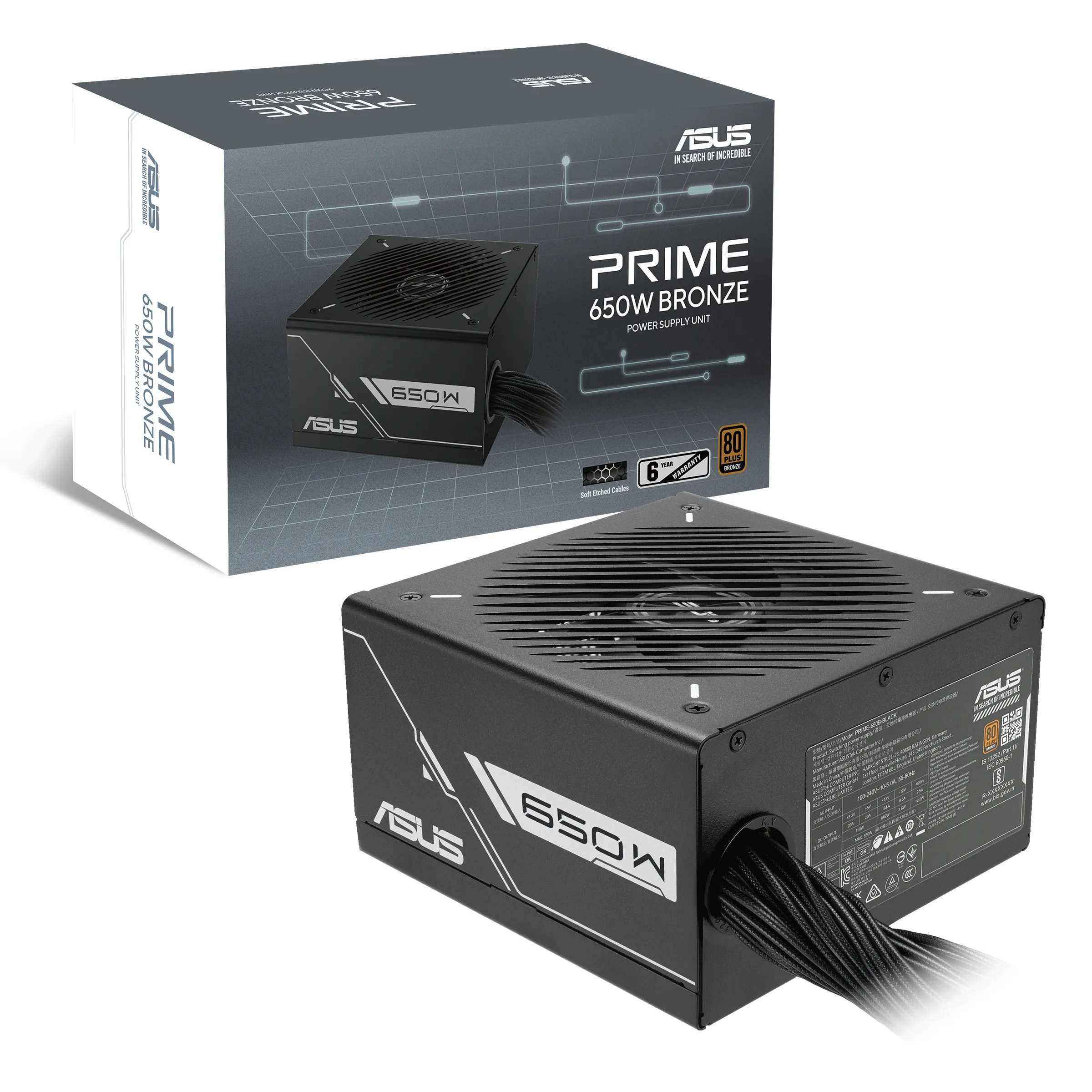 ASUS Prime 650B-BLACK 650W - PSU, 80 Plus Bronze