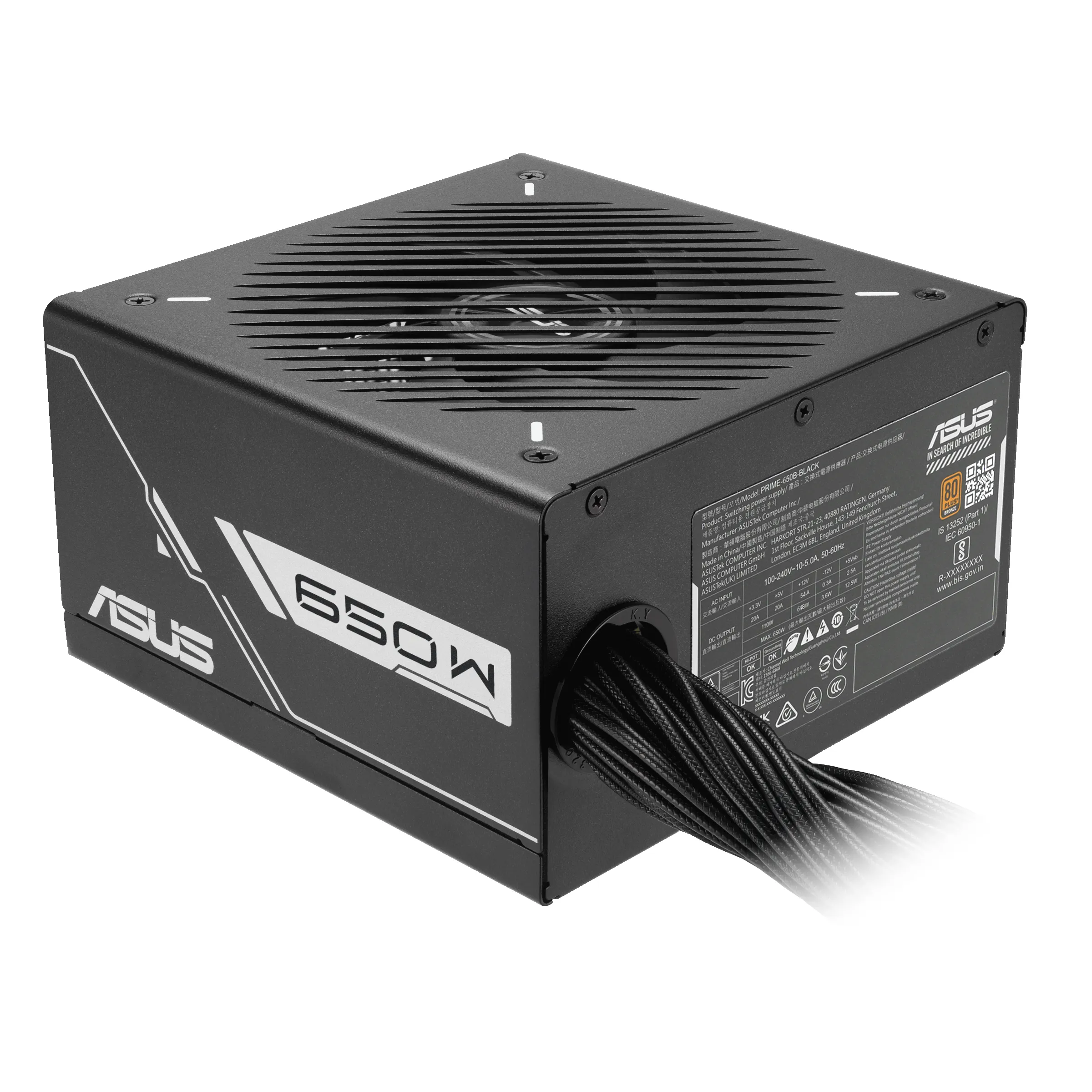ASUS Prime 650B-BLACK 650W - PSU, 80 Plus Bronze