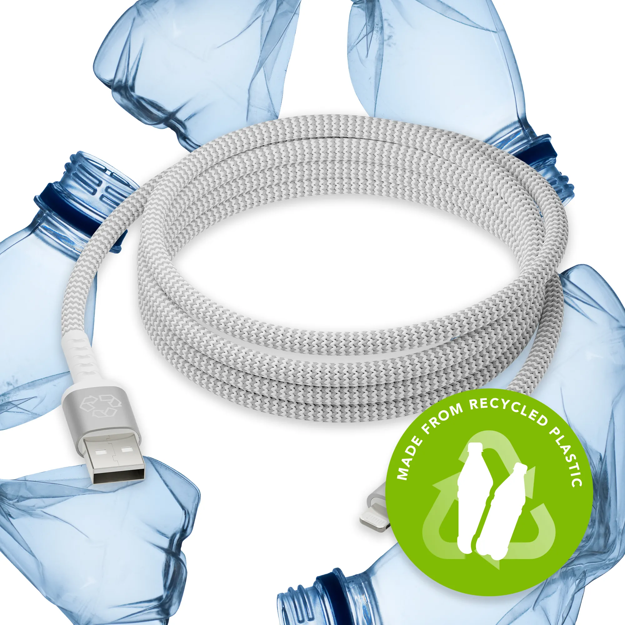 Re-charge - BRD Cable - USB-A to Lightning, White (2.5m)