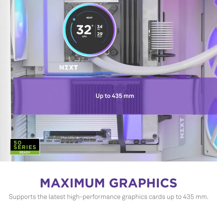 NZXT H9 Flow - miditower chassi med fönster, Vit