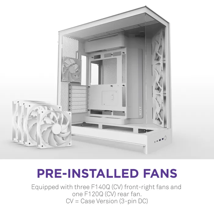 NZXT H9 Flow - Mid Tower case, window, White