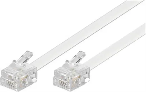 DELTACO modularkabel, 6P4C(RJ11) till 6P4C(RJ11), 3m, vit