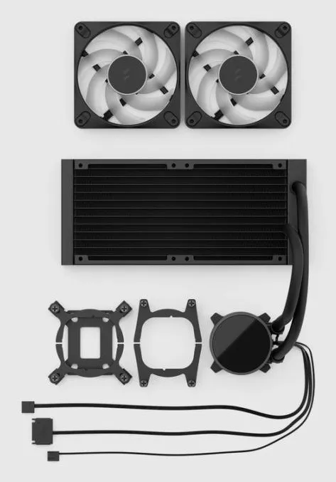 Fractal Design Radius 240mm ARGB -nestej&auml;&auml;hdytin, musta