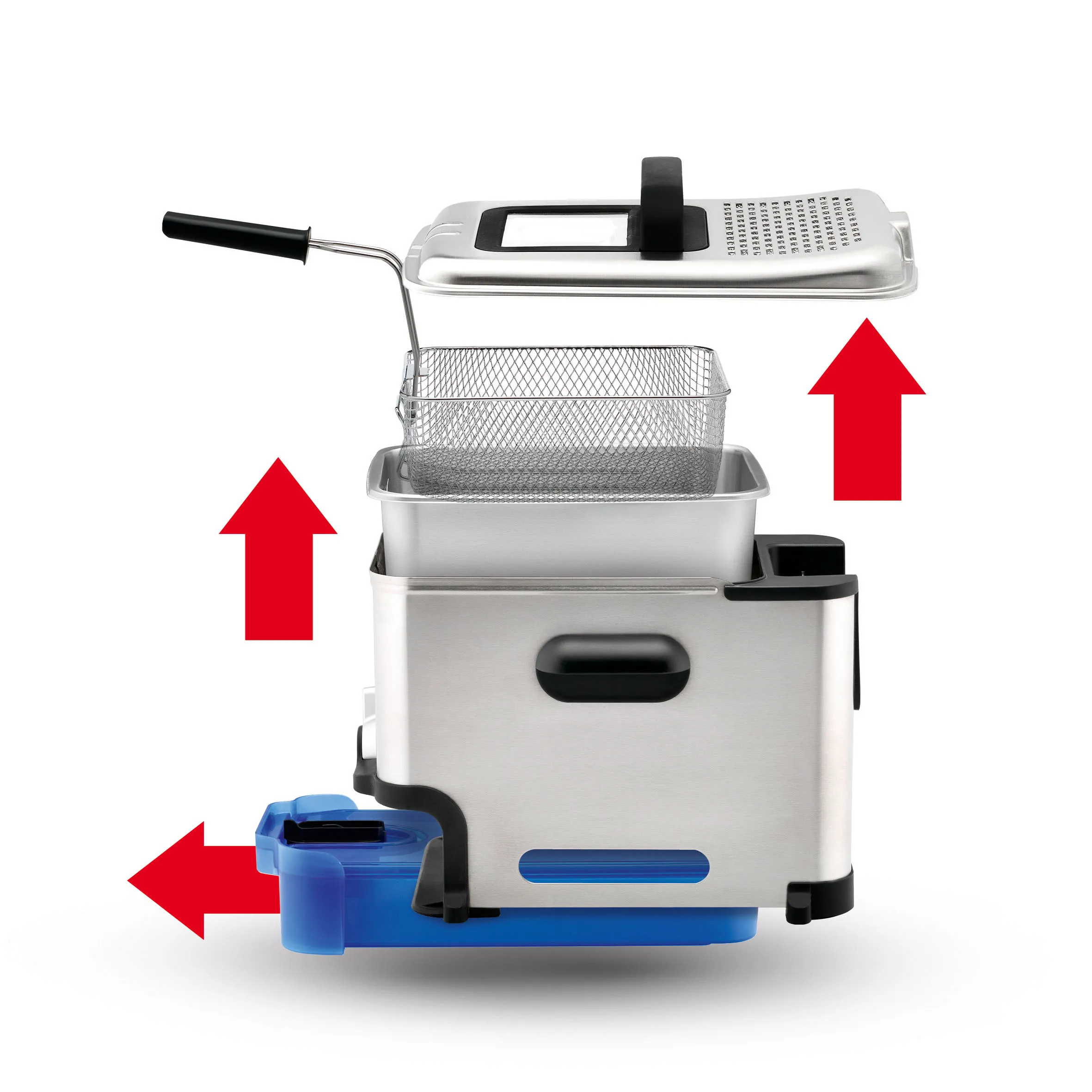 Tefal Oleoclean Pro Inox & Design FR8040 frit&ouml;s, 2300 W, 3,5 L, svart/rostfritt st&aring;l