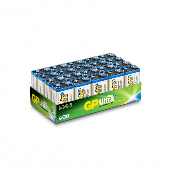 GP Ultra Plus Alkaline 9V-battery, 1604AUP/6LF22, 20-pack