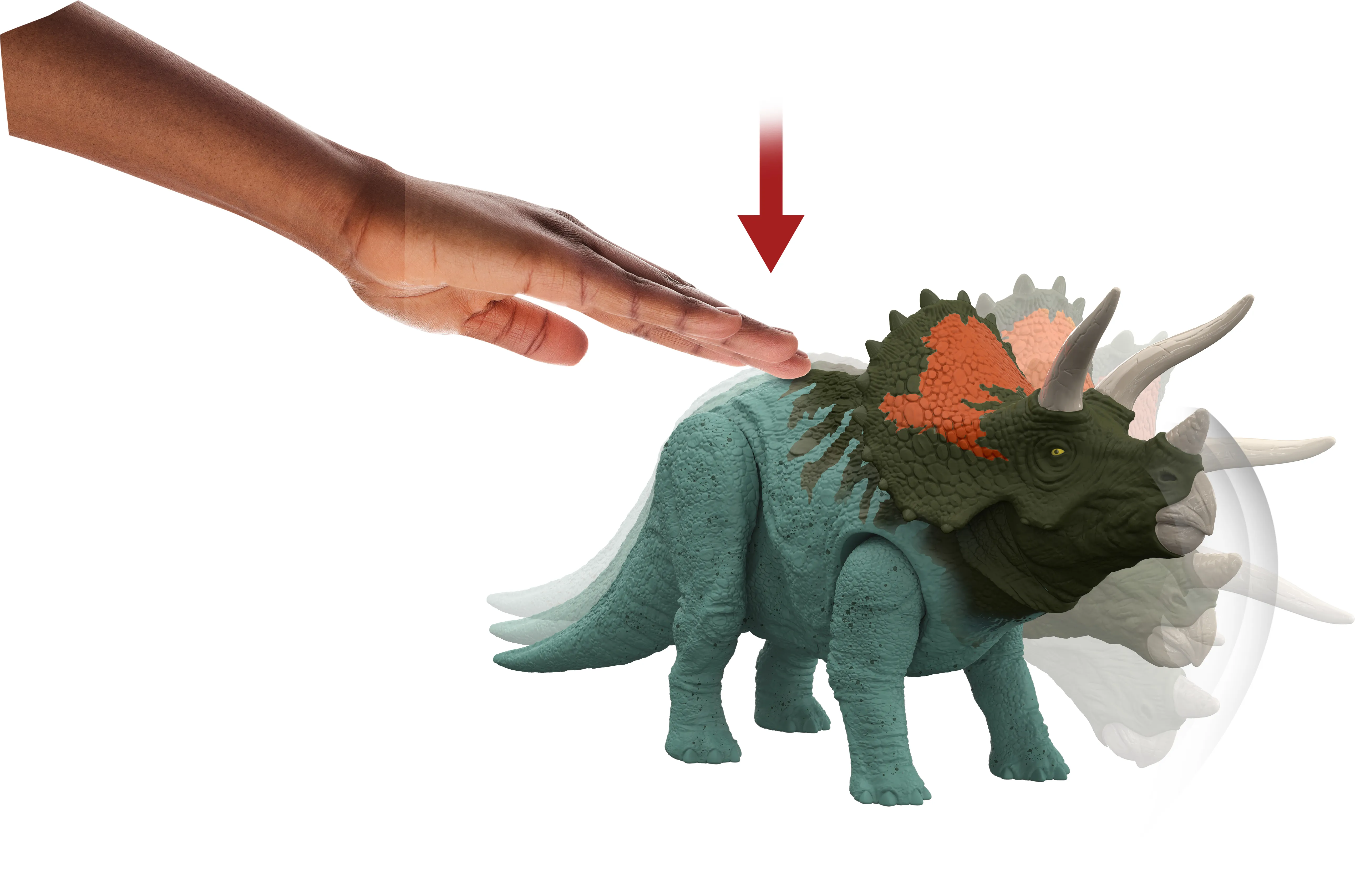 Mattel Jurassic World Roar Strikers Triceratops Toy Figure