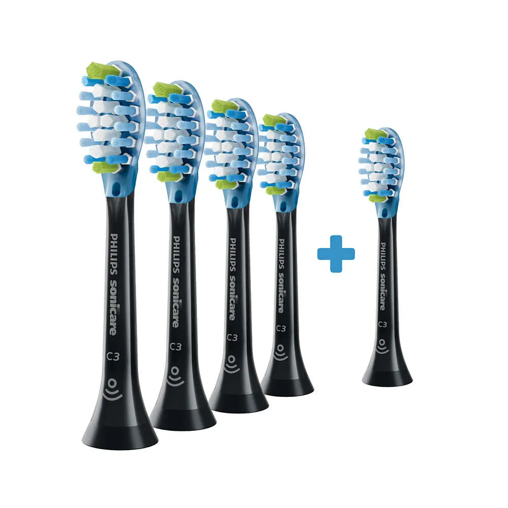 Philips Sonicare C3 Premium Plaque Defence Replacement Brush Heads - Black - 5 pieces