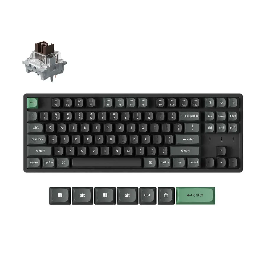 Keychron K8 Ultra 8K tr&aring;dl&ouml;st mekaniskt tangentbord, Keychron Apex Brown, svart