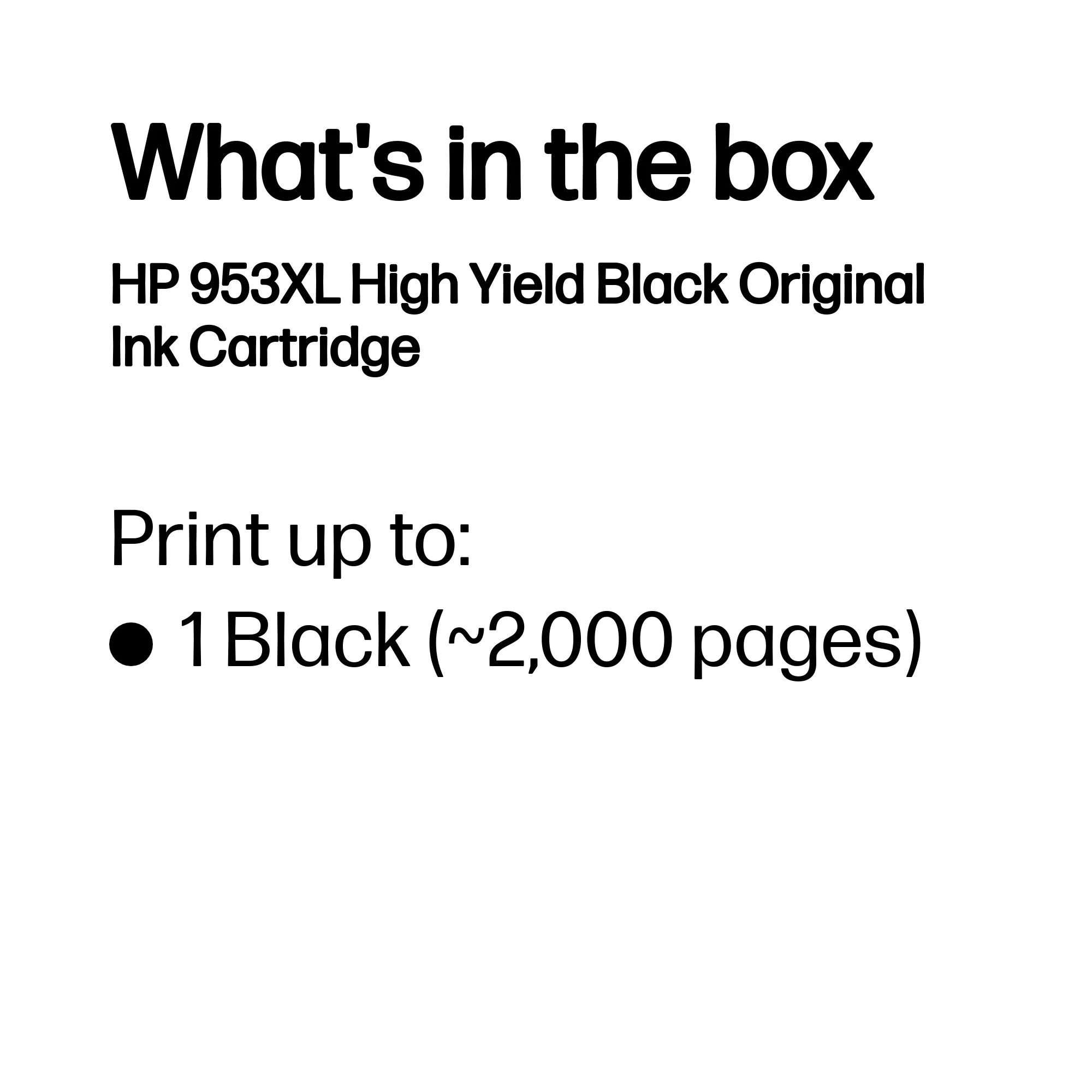 No953XL black ink cartridge, blistered