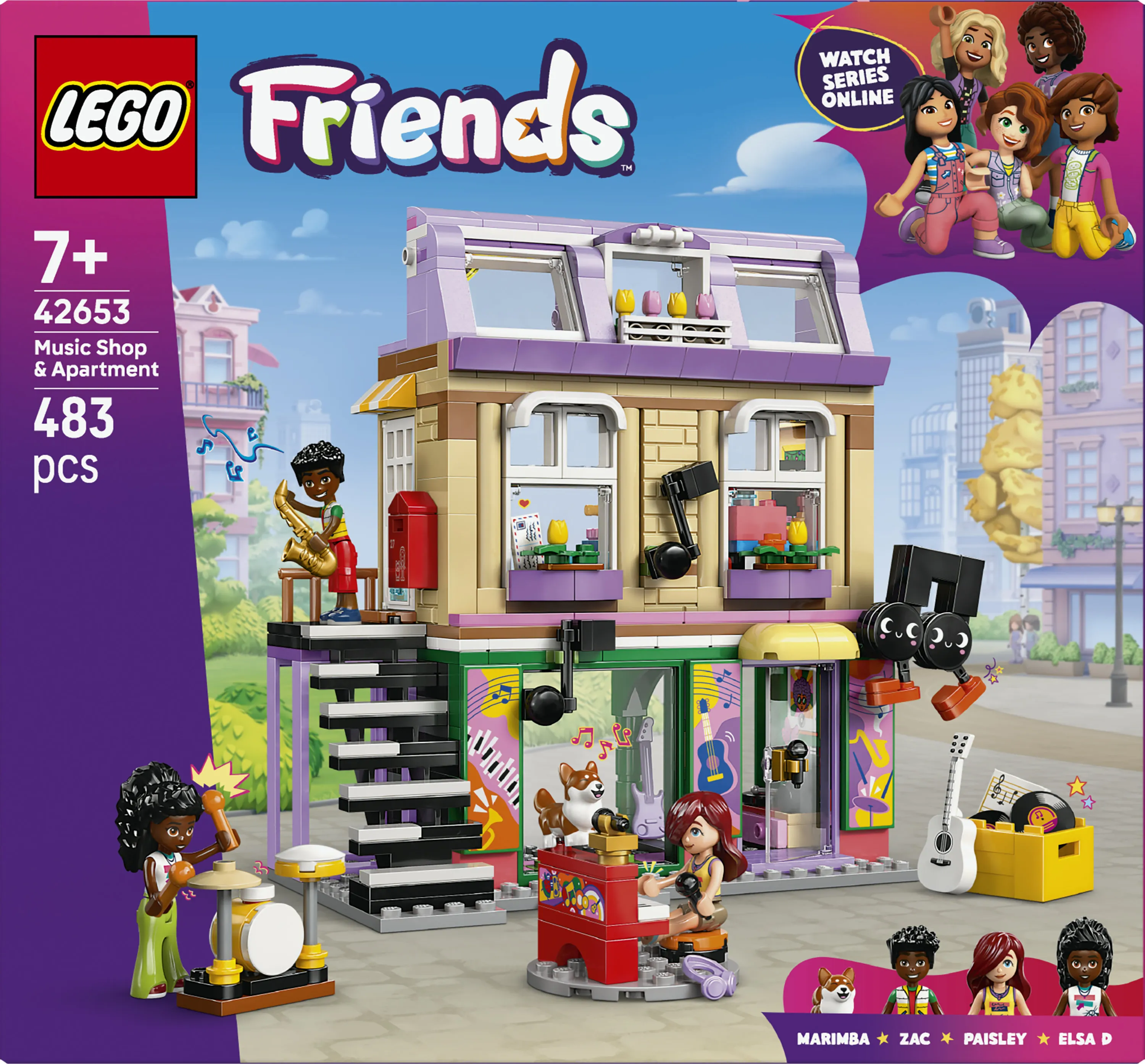 LEGO Friends Musikaff&auml;r och l&auml;genhet 42653