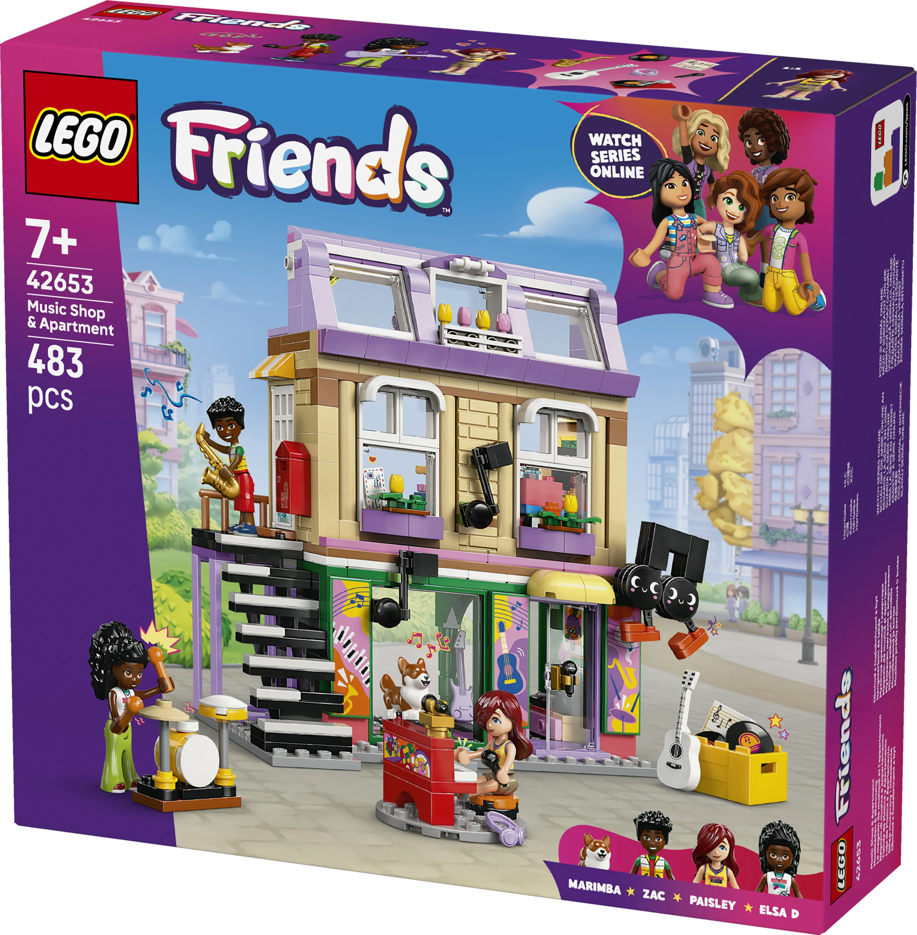 LEGO Friends Musikaff&auml;r och l&auml;genhet 42653