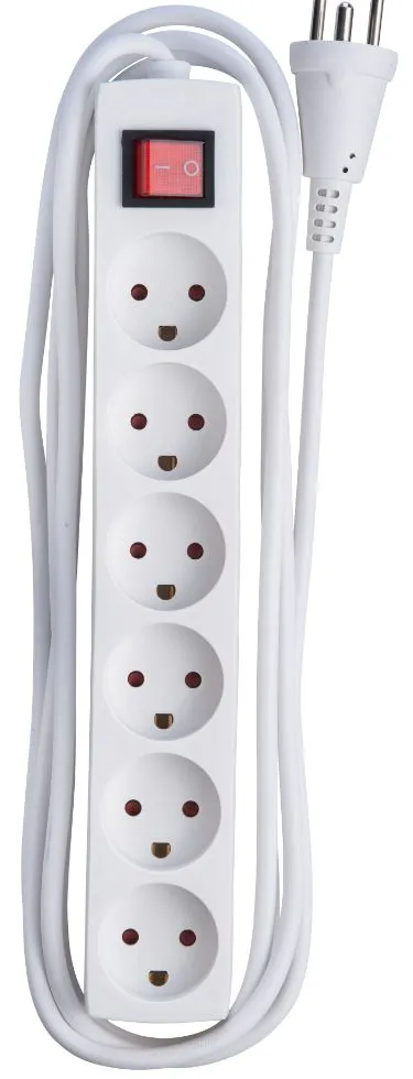 Power strip 6 outlets 3m White