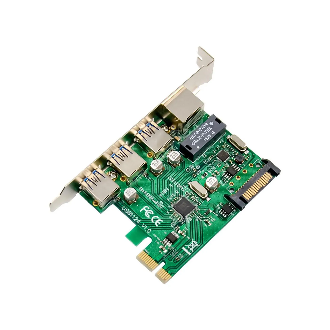 PCIe USB3.0+Ethernet LAN Card