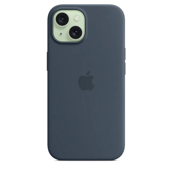 Apple iPhone 15, MagSafe - silicone case, Storm Blue
