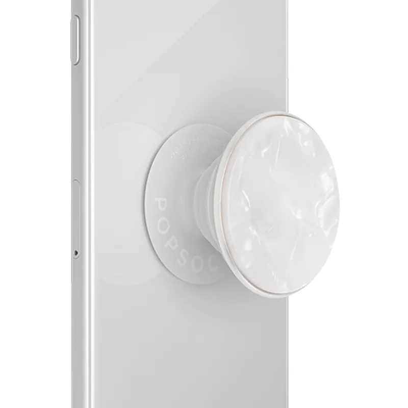 POPSOCKETS Acetate Pearl White Avtagbart Grip med St&auml;llfunktion Premium Lyx