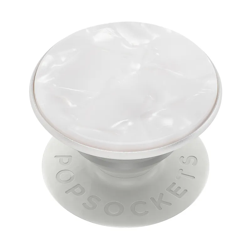 POPSOCKETS Acetate Pearl White Avtagbart Grip med St&auml;llfunktion Premium Lyx